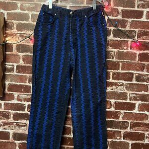 VINTAGE Versace Jeans Couture Psychedelic Wavy Print Pants - Size 26/40